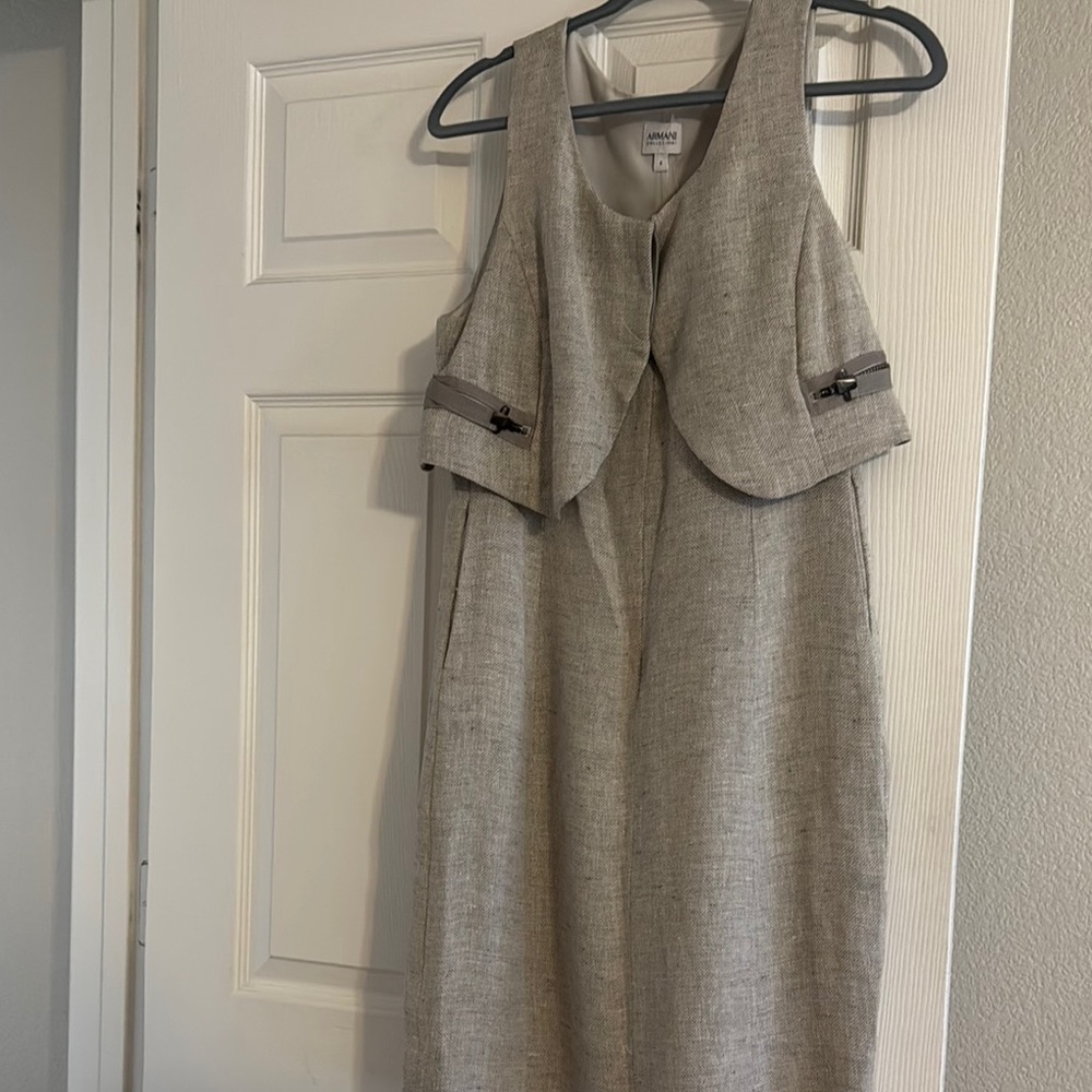 MOVING SALE Armani Collezioni vested Midi Dress Scoop Neck Sleeveless